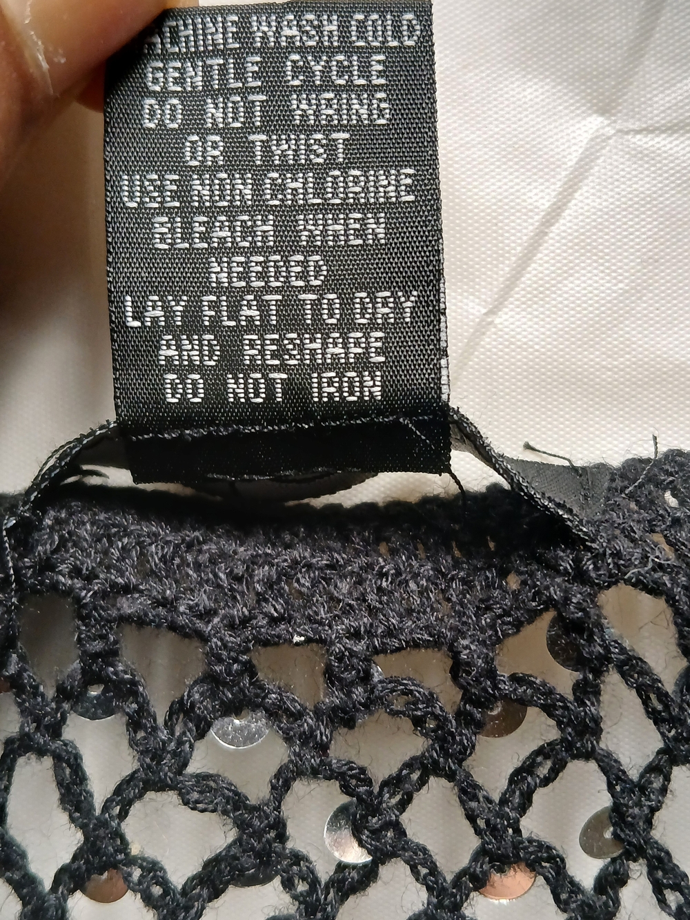 deb Black Sequin Mesh Short Sleeve Top - Picture 6 of 8